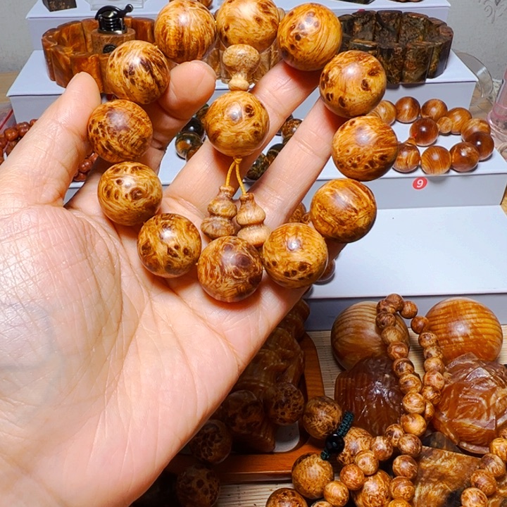 不***命木质非金属琥珀木瘤疤高货手串