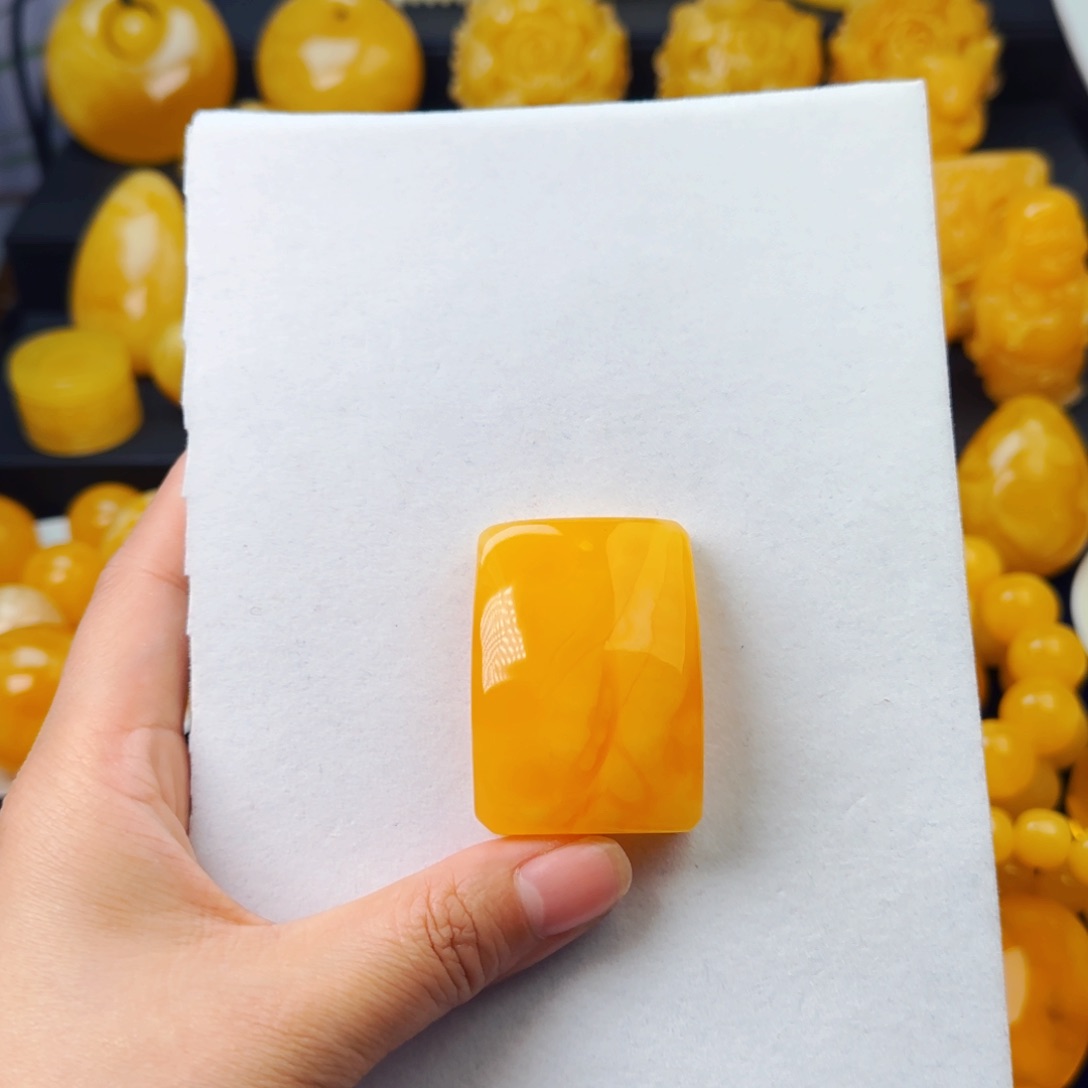 琥珀颈饰未镶嵌无事牌吊坠