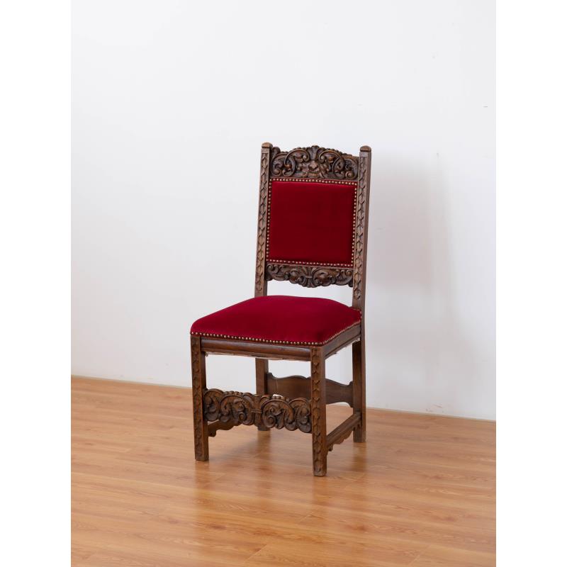 1815到1848年德意志比德迈尔时期古董雕刻椅，一把，好品相