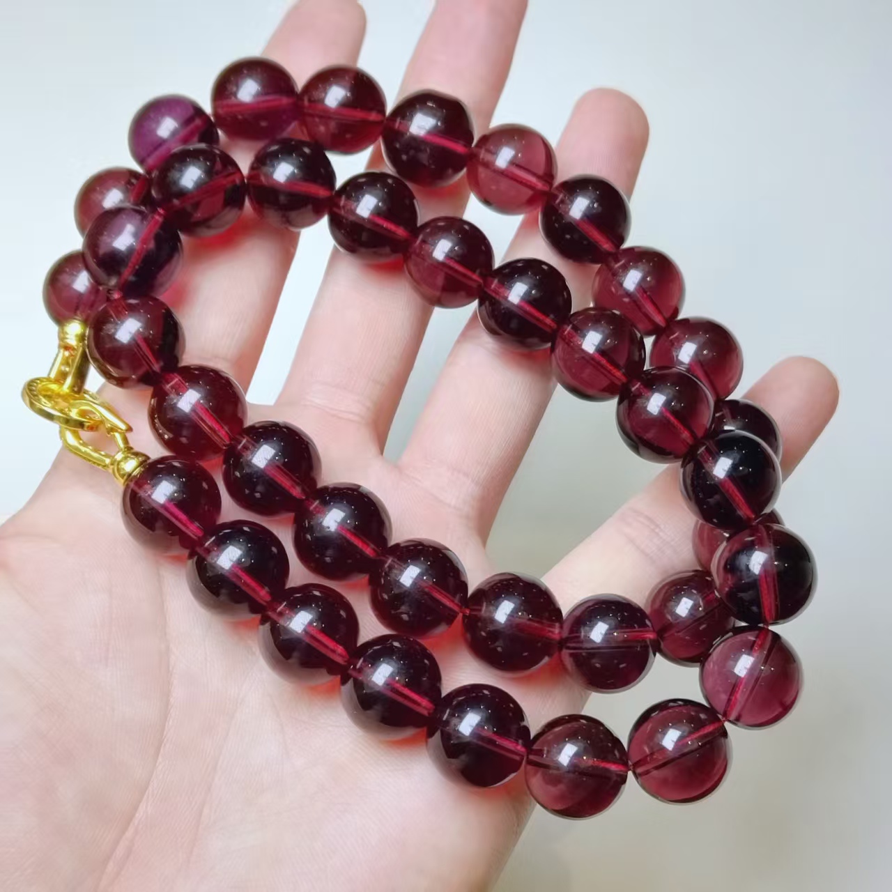 【甄选】 国风设计款天狼星蕴石紫金琉璃净水大颗DIY正圆项链首饰品