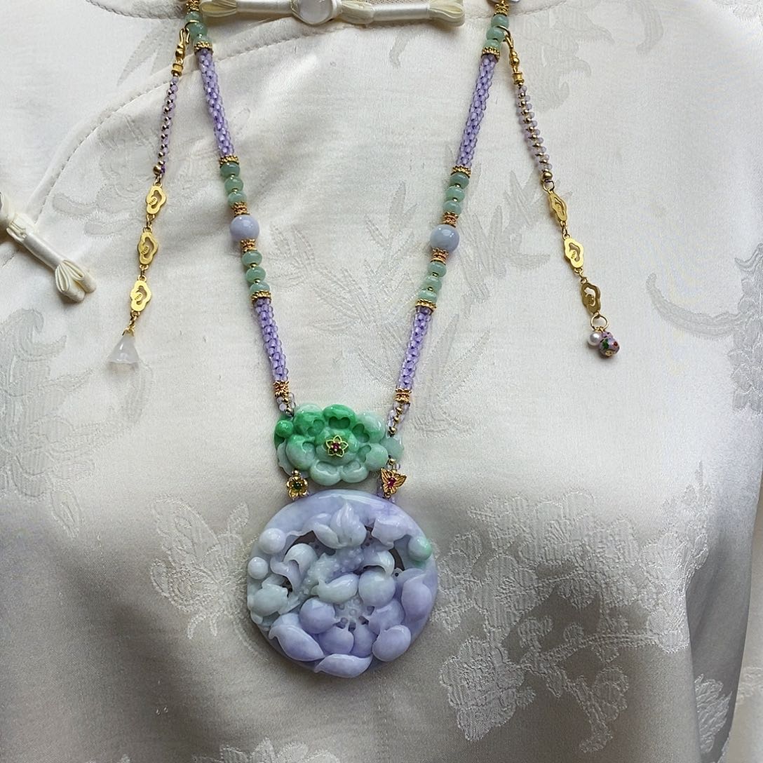 翡翠颈饰未镶嵌天然