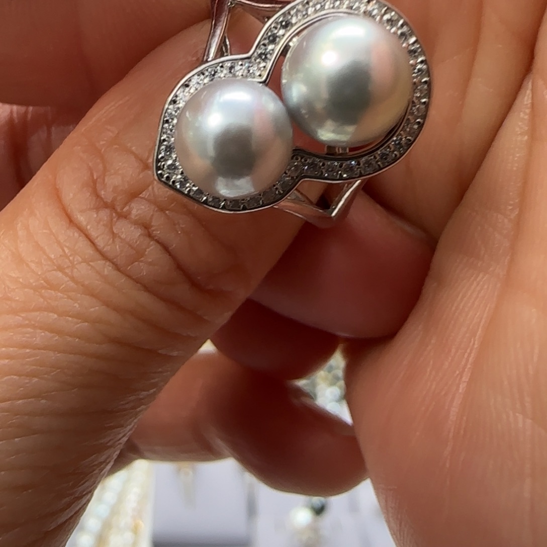 海水珍珠戒指银S925镶嵌