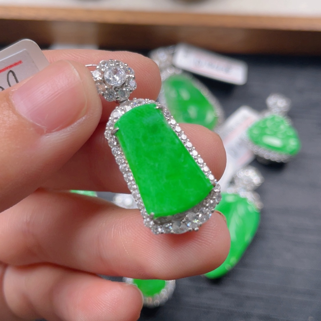 翡翠银S925镶嵌吊坠(不含链)j j n n