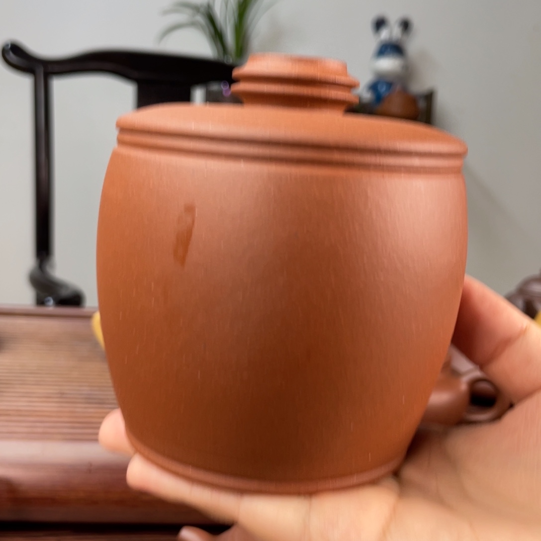 紫砂茶叶罐红泥茶叶罐1两左右