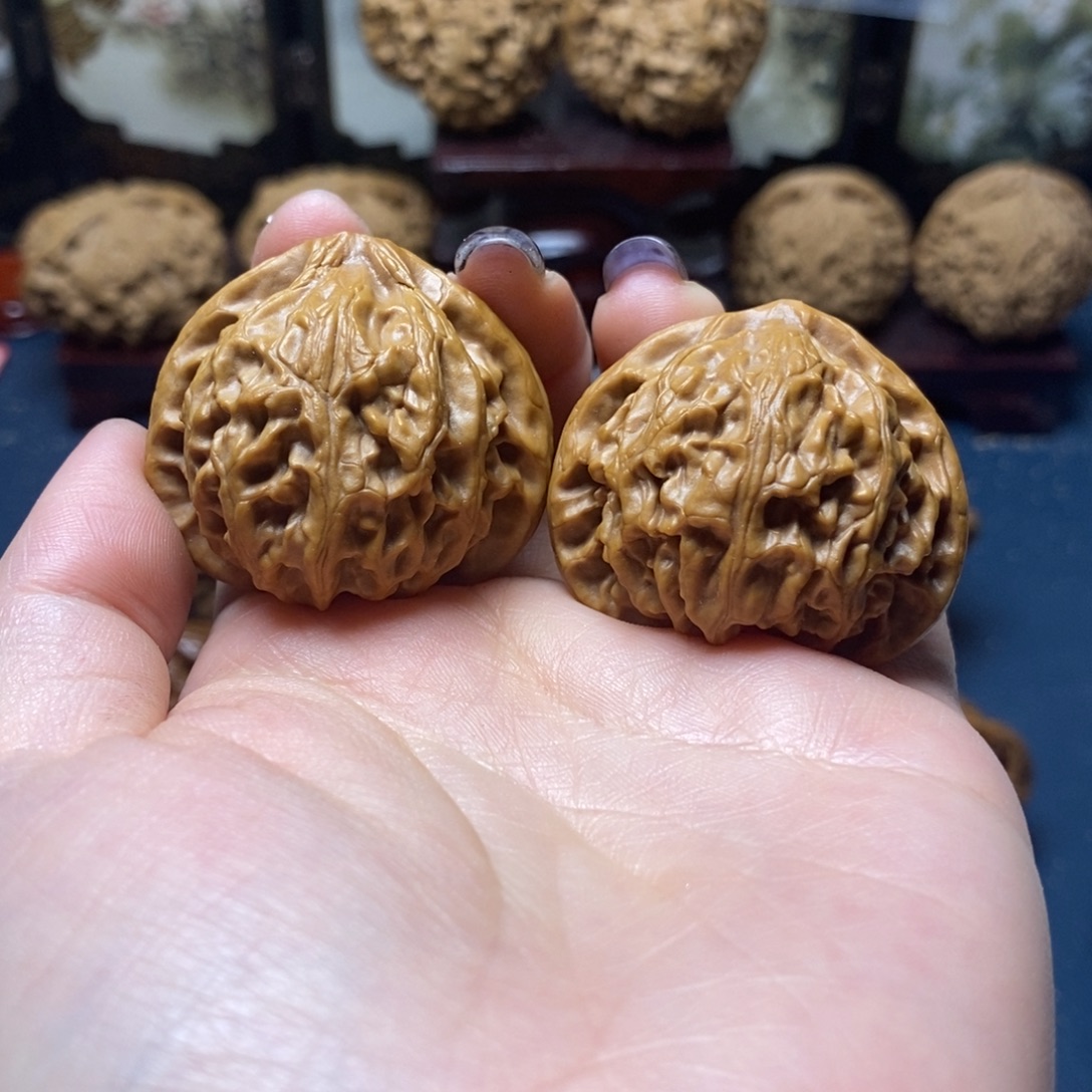 吊坠文玩核桃镶底宫灯37尺003