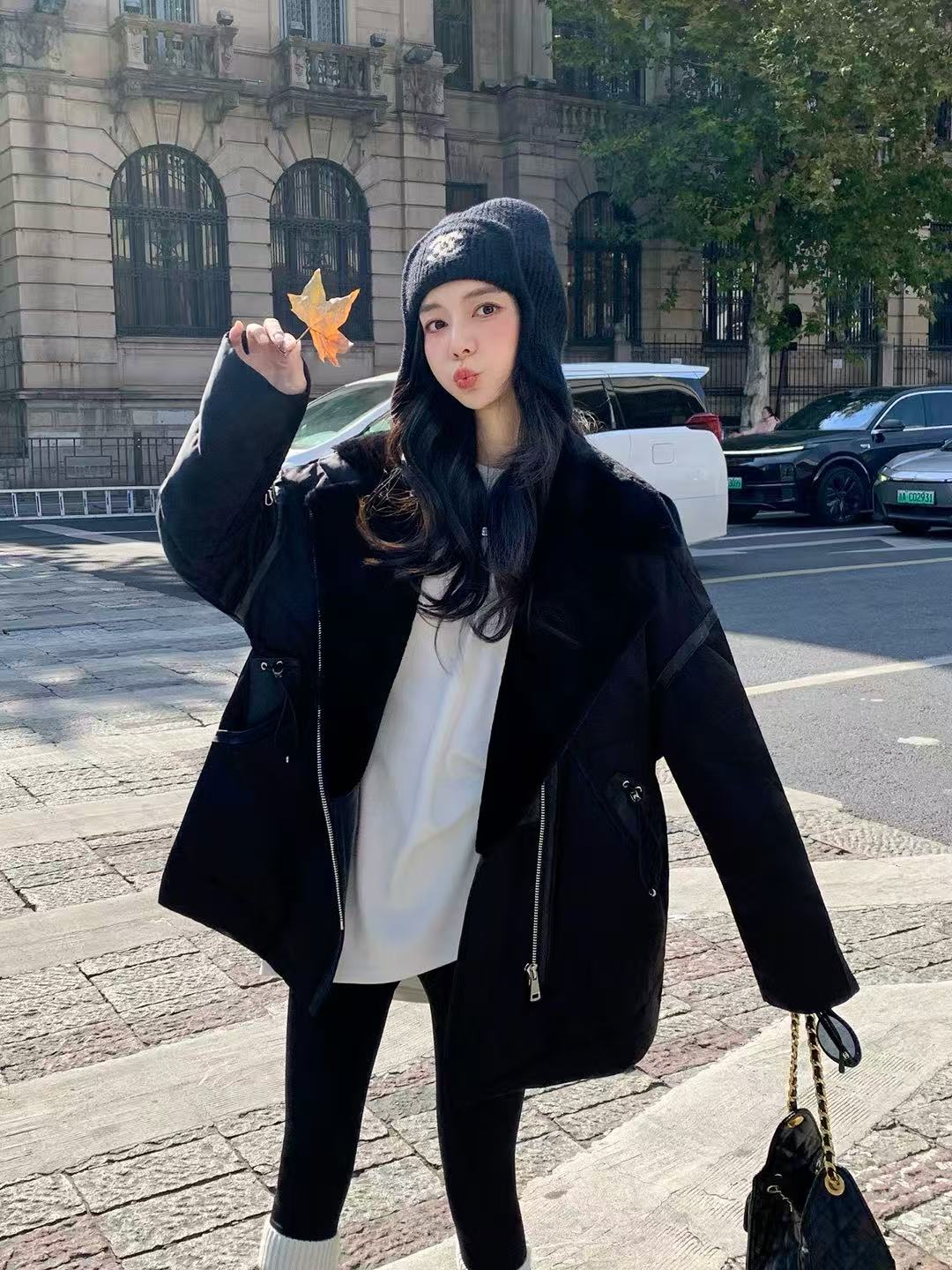 【锦衣服饰】YQN 202欧货新国标90绒大翻领收腰中长款羽绒服