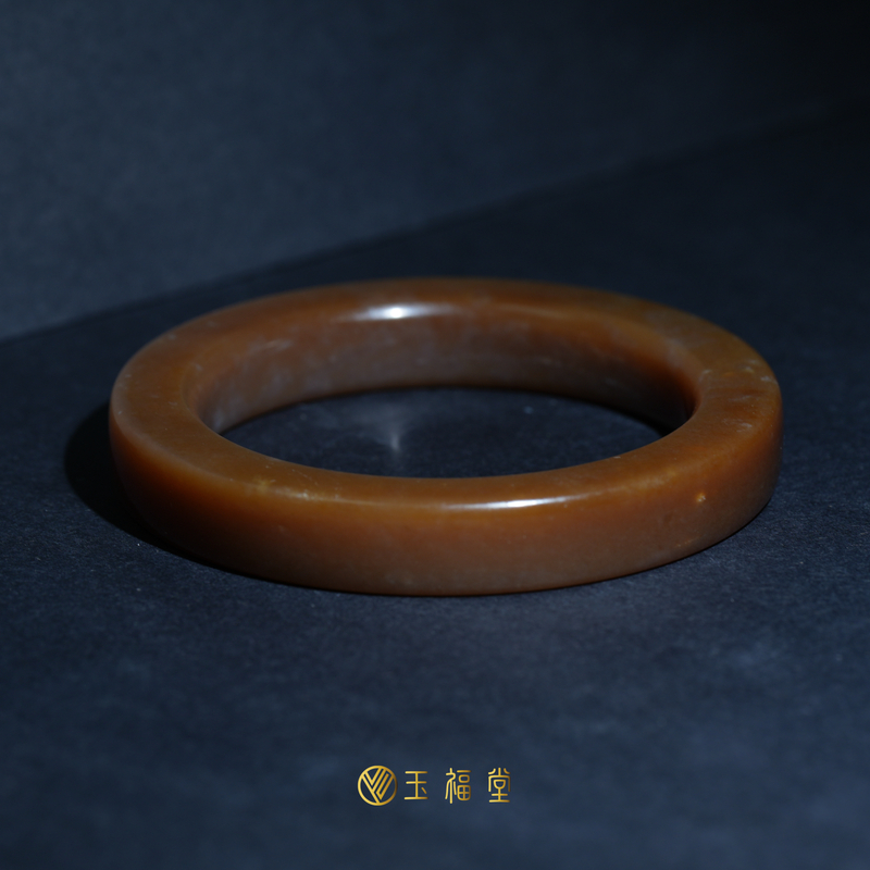 玉福堂 | 新疆和田玉且末糖玉镯 | 满糖玉镯子女58mm【微棉特价】