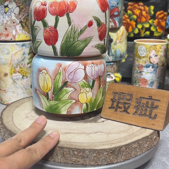 景德镇红陶精品手绘陶瓷