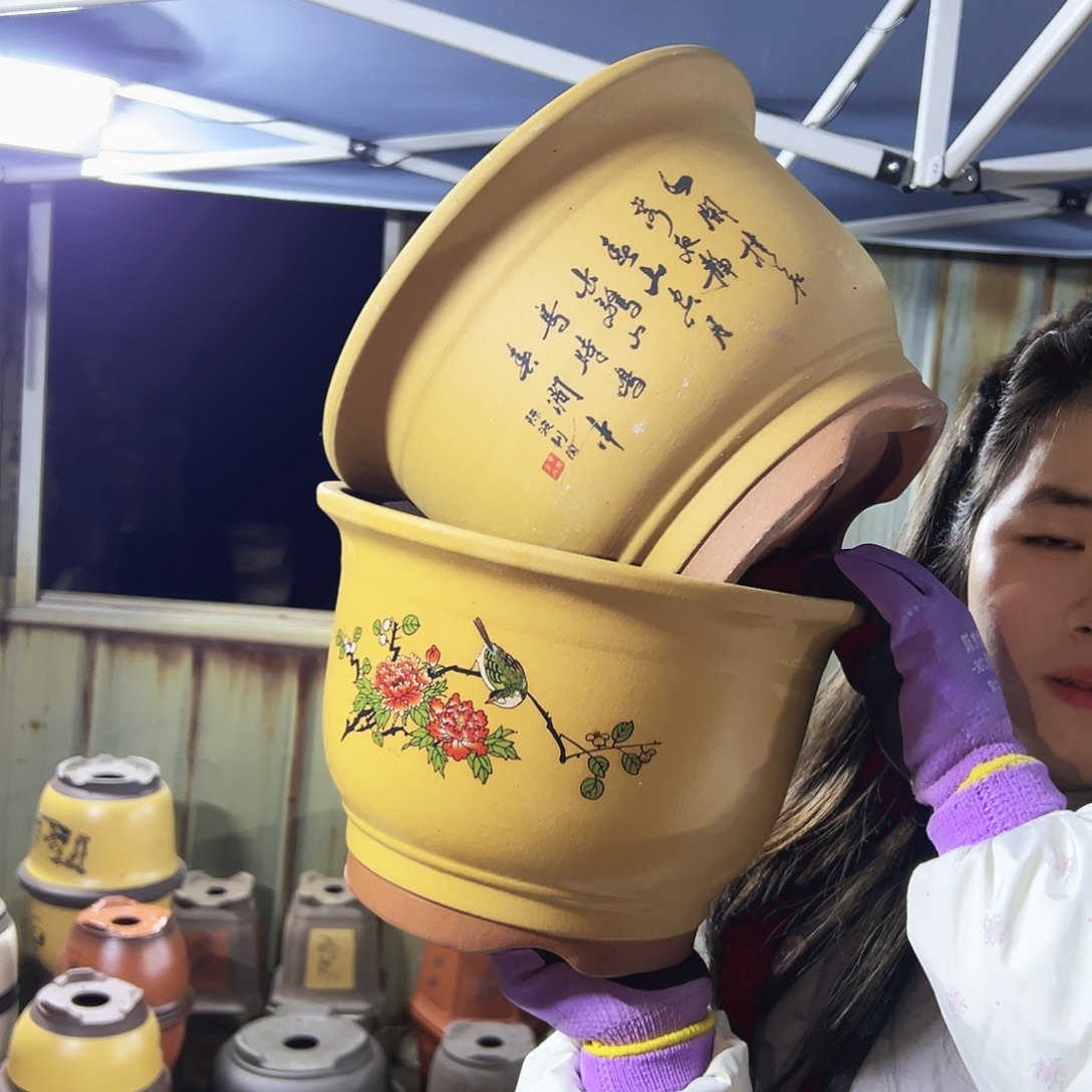 黄色鸟语花香中号一对