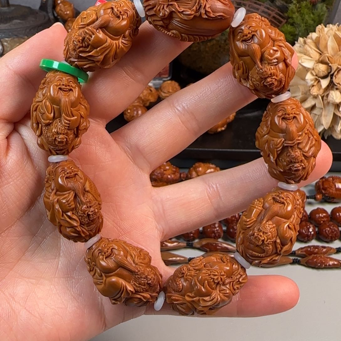 橄榄核手串/手链志权 20八宝龙财神
