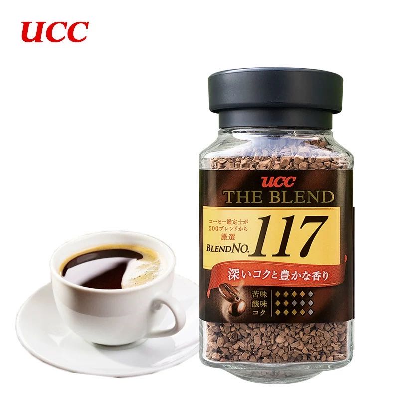 日本进口UCC冷水速溶咖啡117号悠诗诗无蔗糖黑咖啡冻干咖啡冻干粉