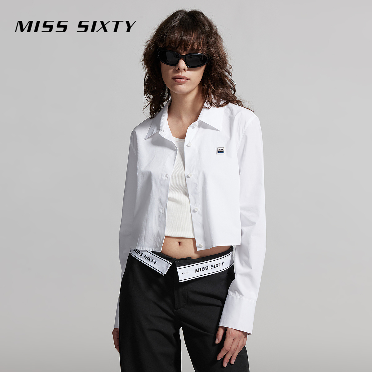 【陈大可专属】Miss Sixty夏季新款衬衫女长袖短款百搭休闲风高