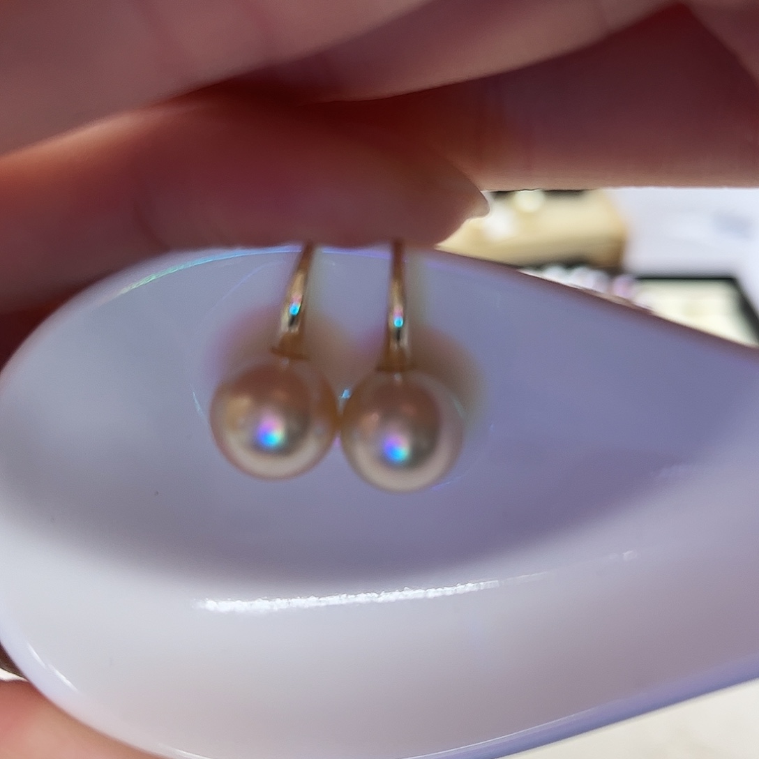 银S925镶嵌耳饰海水珍珠