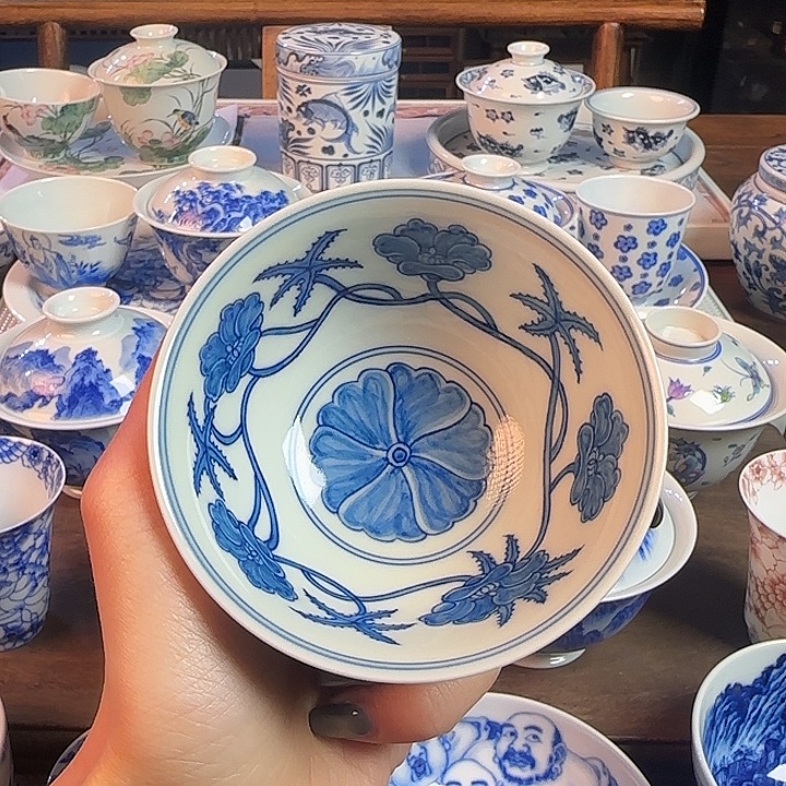 D***h秋葵宫碗仿古主人杯放漏放漏