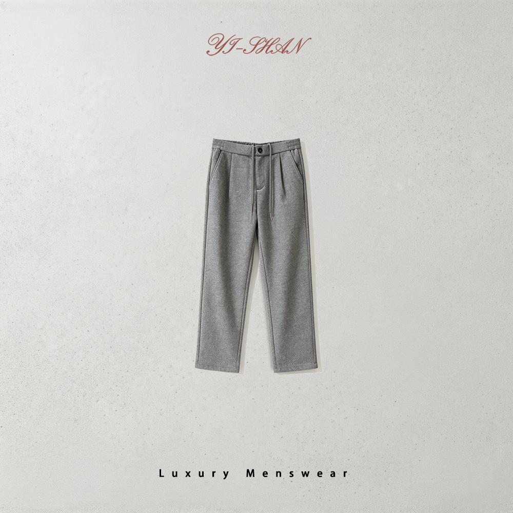 25sss | 羊毛男士重磅直筒老钱风经典休闲长裤K-158