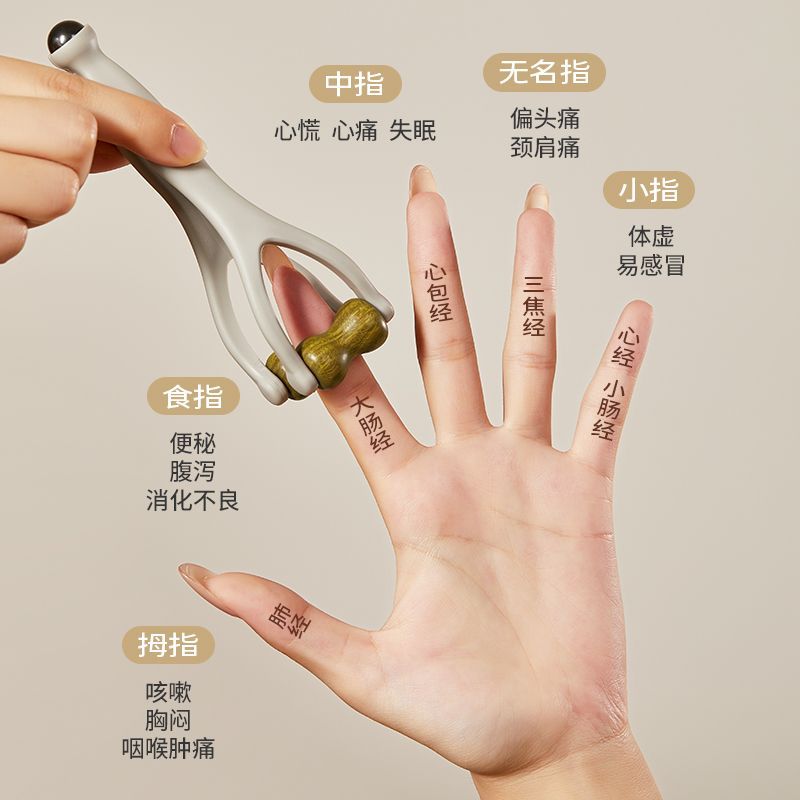 手指按摩器多功能手关节滚轮式按摩虎口揉捏关节疏通经络穴位训练