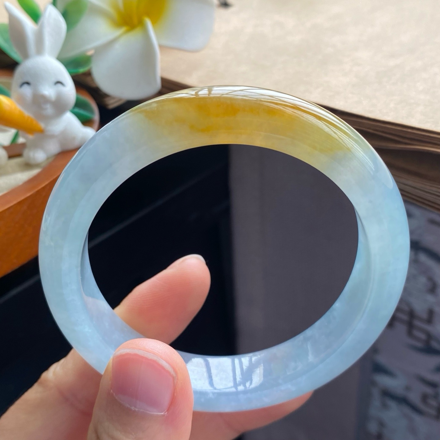 01.26批冰黄果冻镯13609号57.1-12.9-8.8天然翡翠