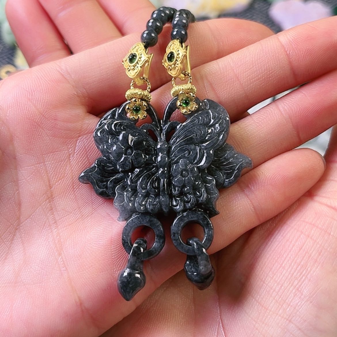 【闪购商品】翡翠颈饰未镶嵌肥*蕊挂件