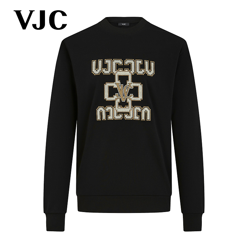 VJC/威杰思2025秋季新款男装时尚潮流撞色长袖卫衣棉感B24DE1500