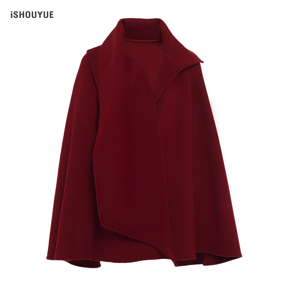 iSHOUYUE · 巴黎假期羊毛斗篷外套气质秋冬双面毛呢百搭外套大衣