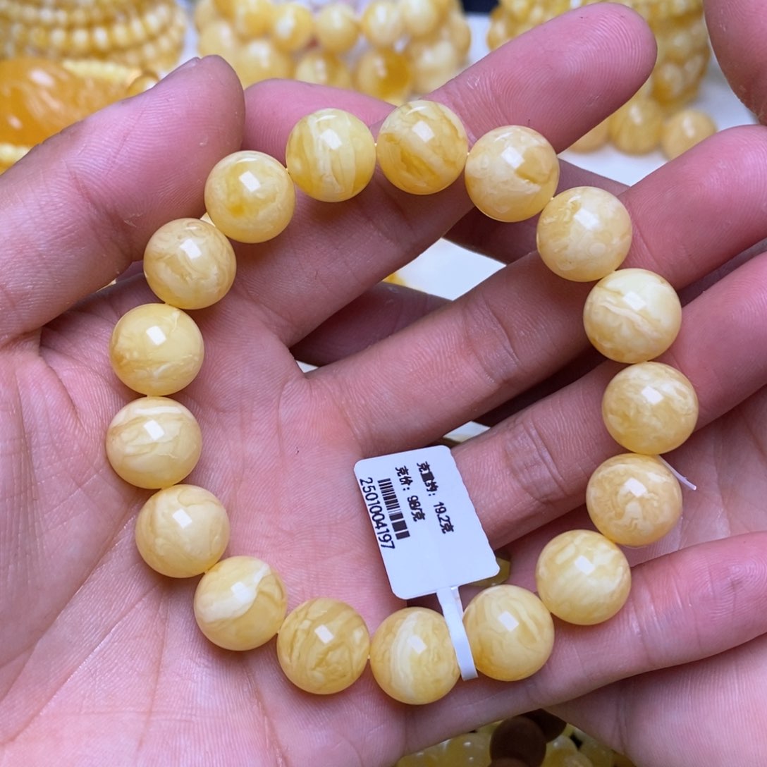 【闪购商品】蜜蜡裸石未镶嵌12+圆珠手串