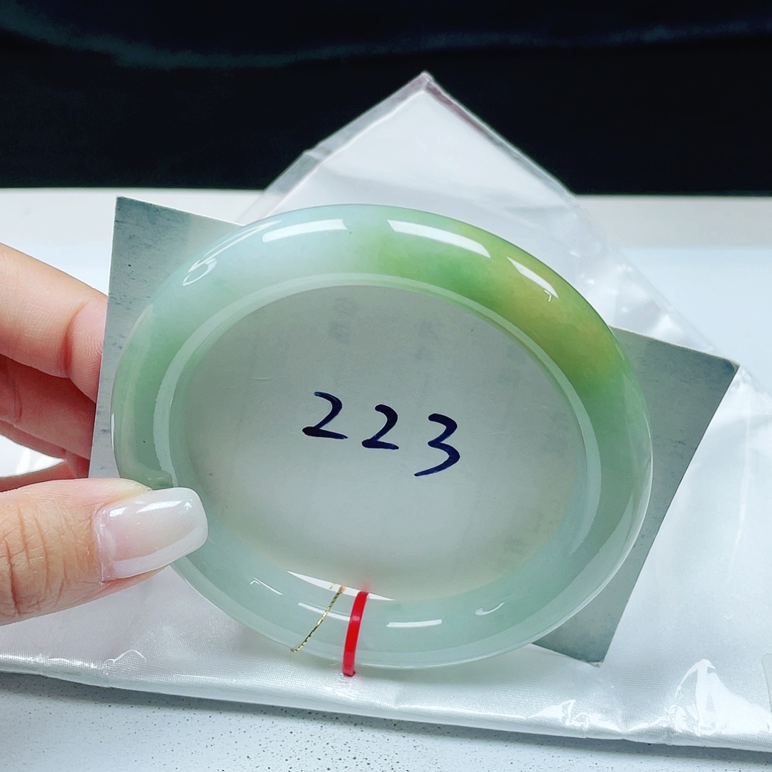 翡翠未镶嵌手镯 圆条59