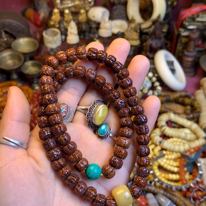 星月菩提吊坠藏传喜马拉雅艺术品