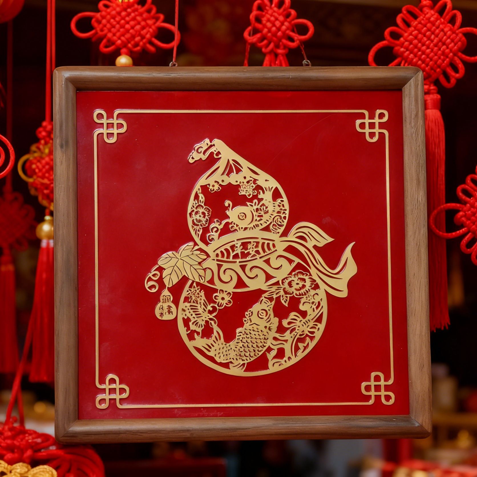 铜画故事-黄铜宝葫芦铜画