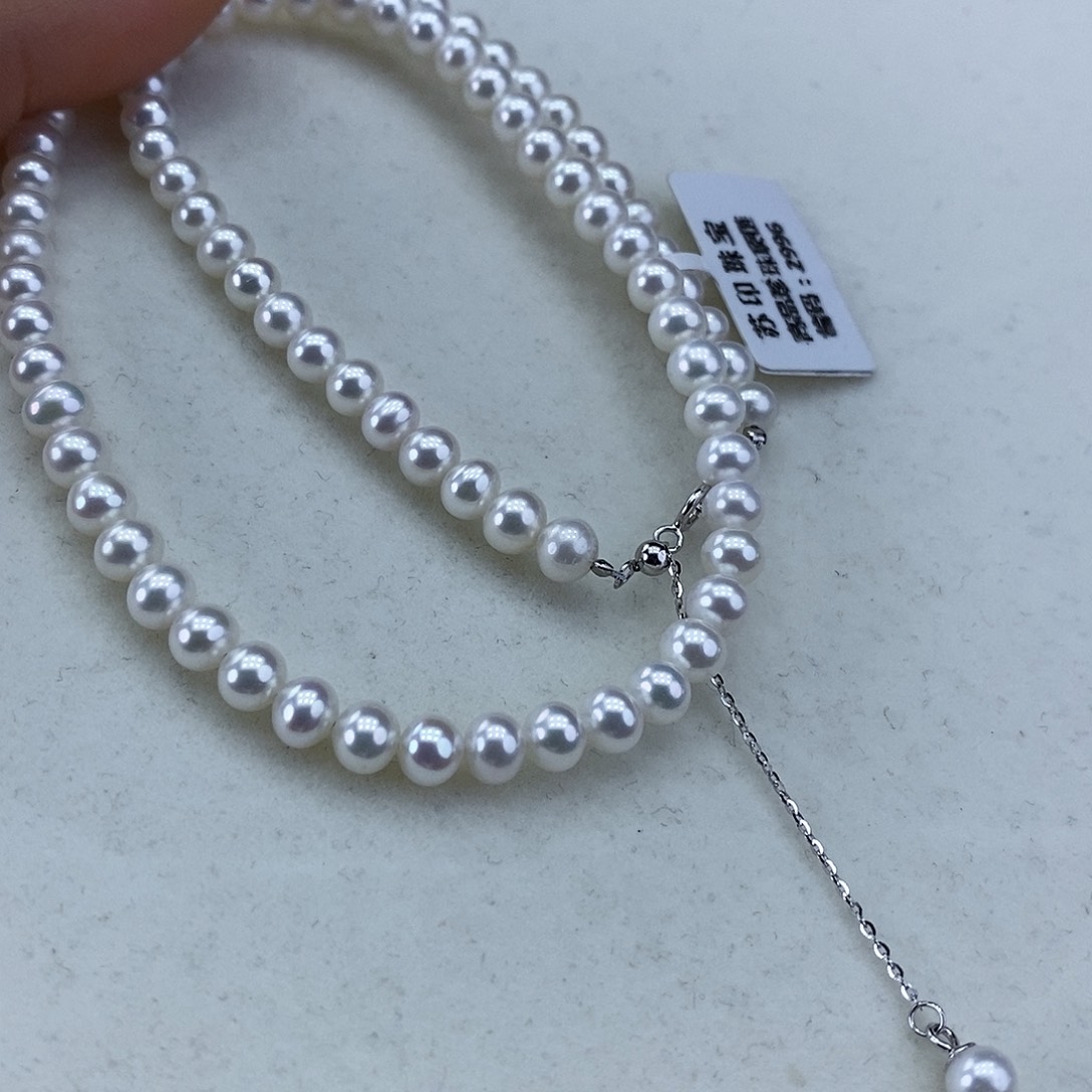 淡水珍珠颈饰银S925镶嵌➕5.6极光冷白
