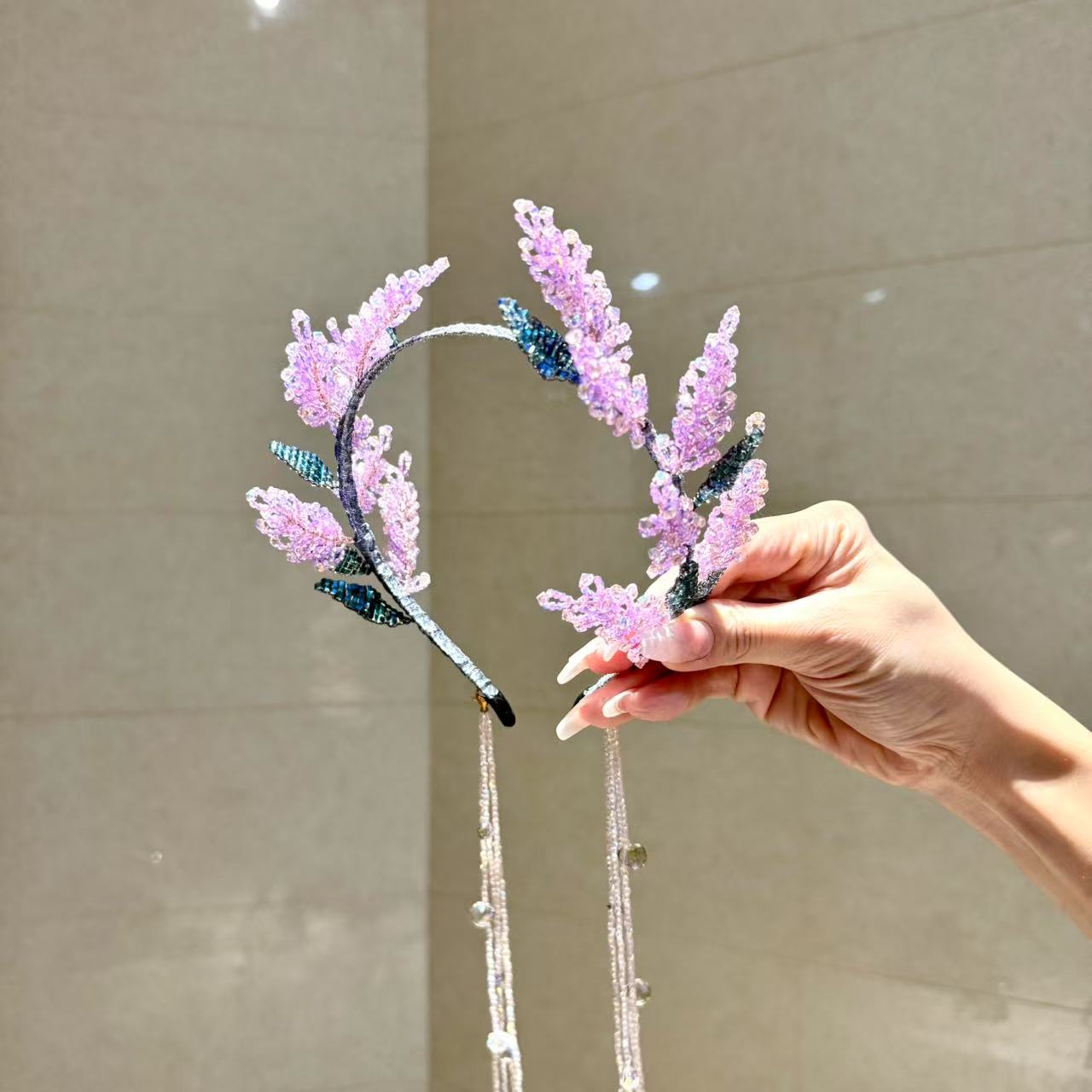 【莫奈海之星】樱花语系列流苏发箍设计气质高级感日常款