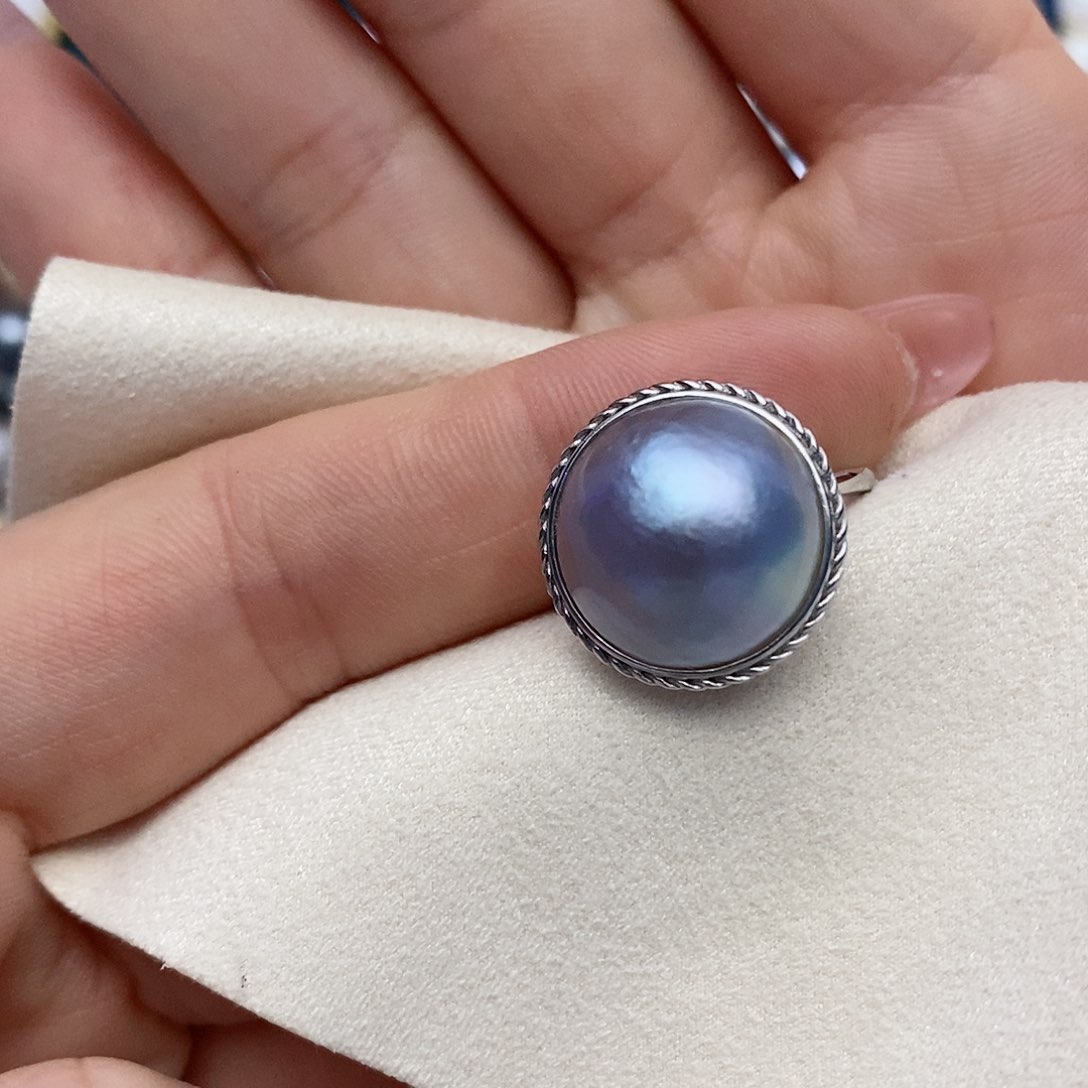 【闪购商品】拼合珍珠（马贝珠）戒指银S925镶嵌29