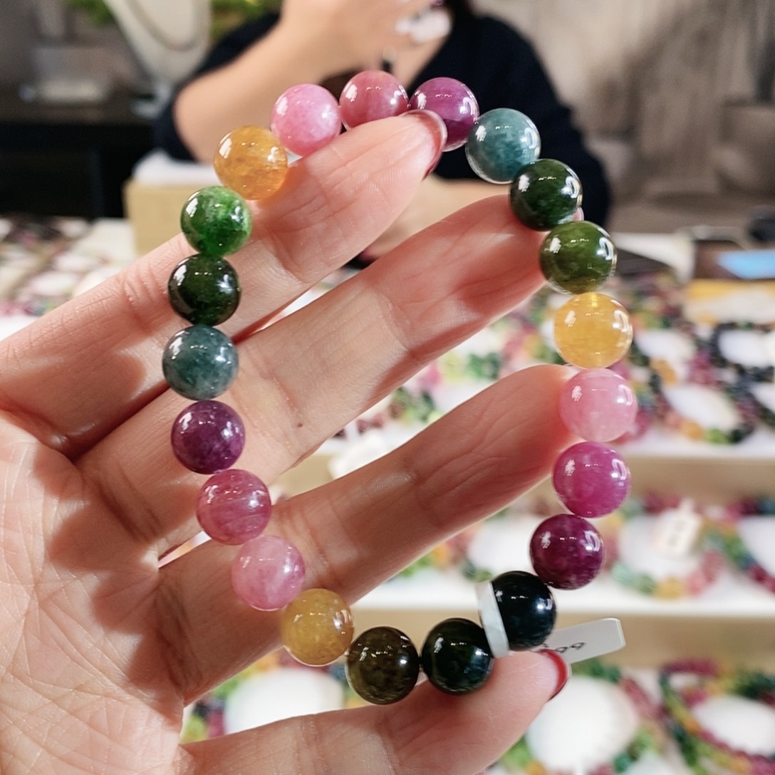 碧玺手串未镶嵌G2413单圈颜色微差