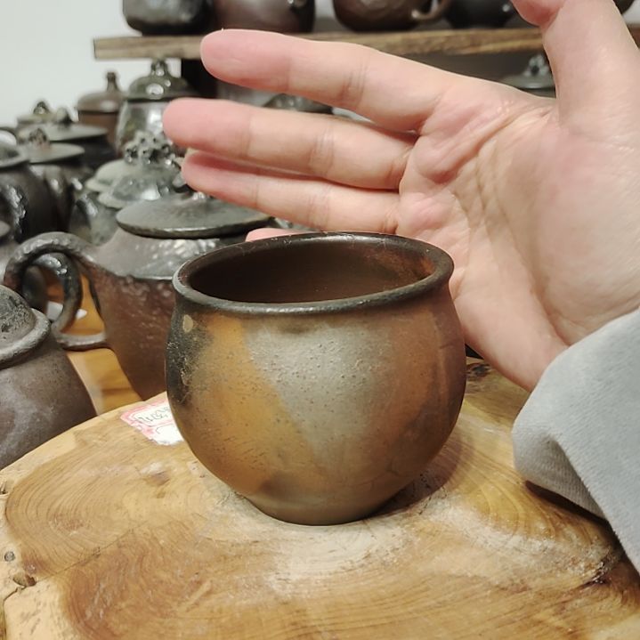 坭兴陶纯柴烧全手工茶杯微瑕不退换