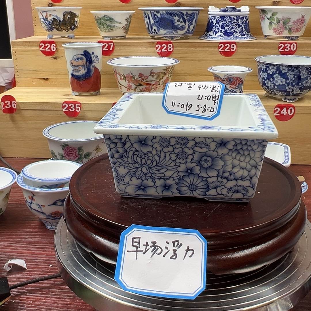 白泥花盆手绘手工陶瓷内口8.5高5.3