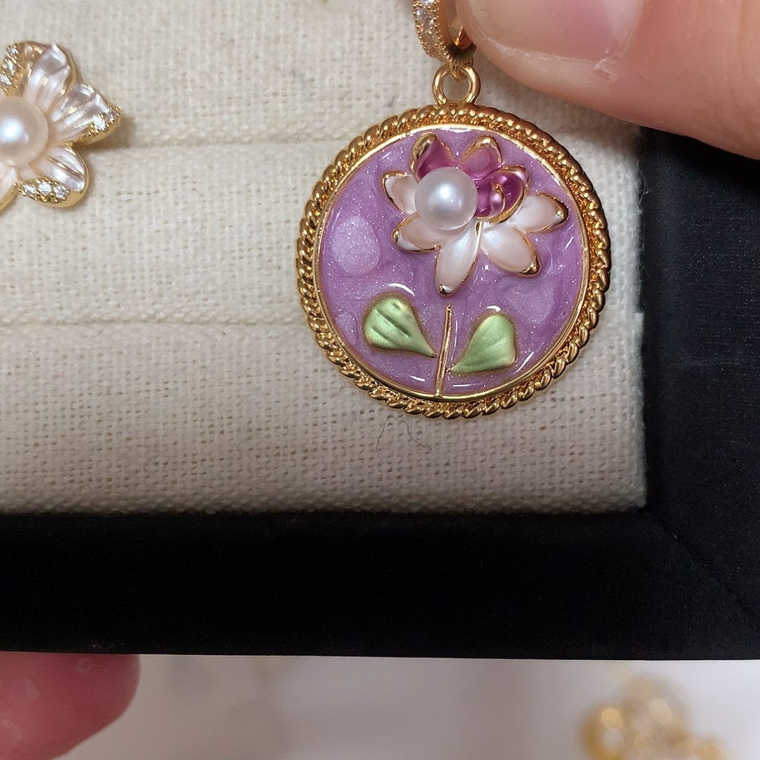 淡水珍珠耳饰合金