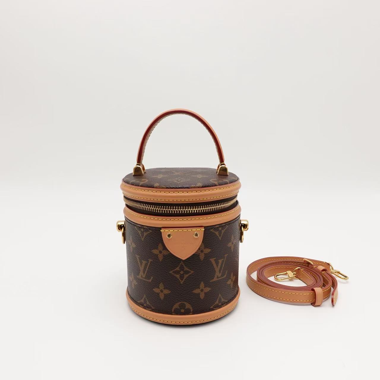 99新 LouisVuitton/路易威登 发财桶nano老花金扣单肩包/1814494