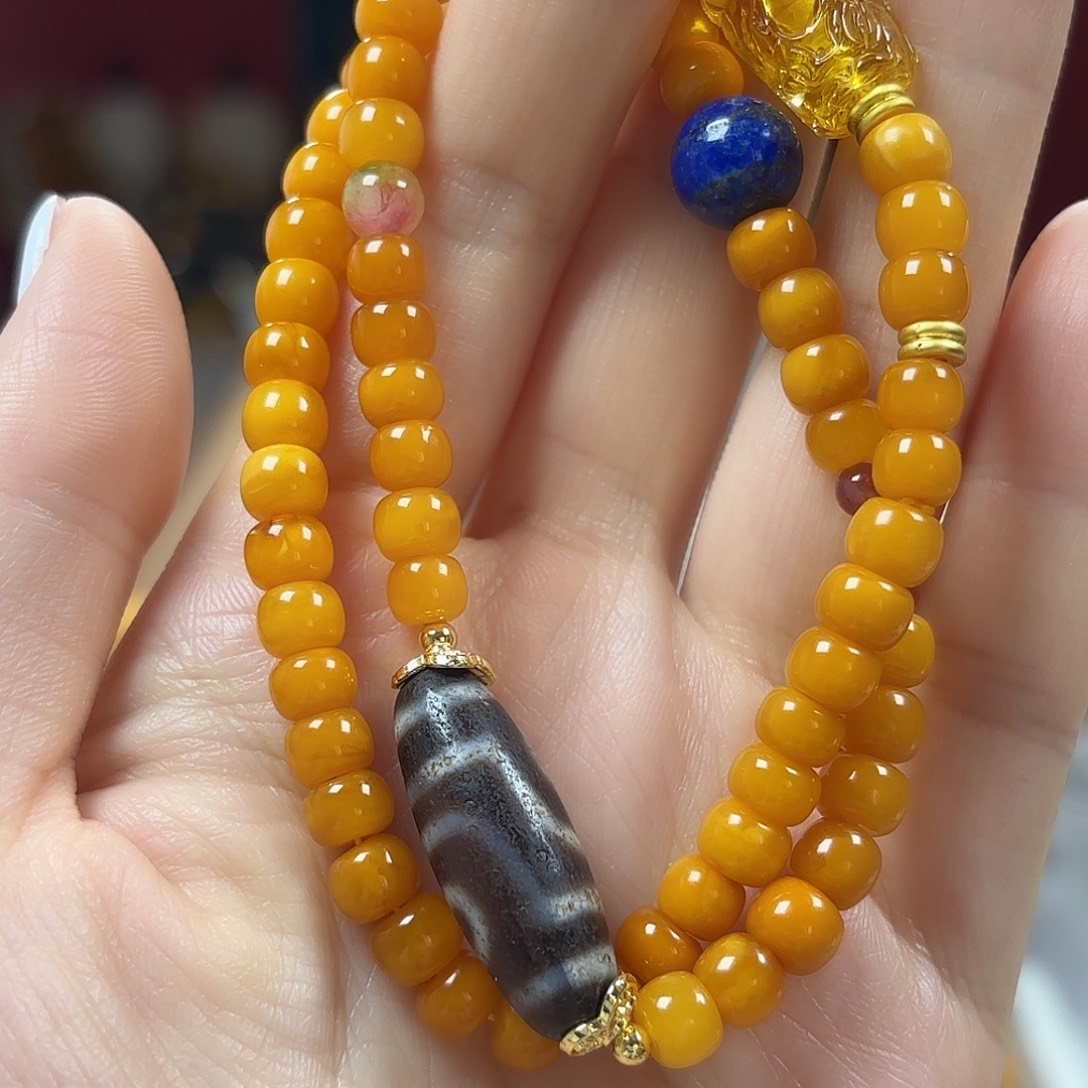 未镶嵌蜜蜡手链多圈