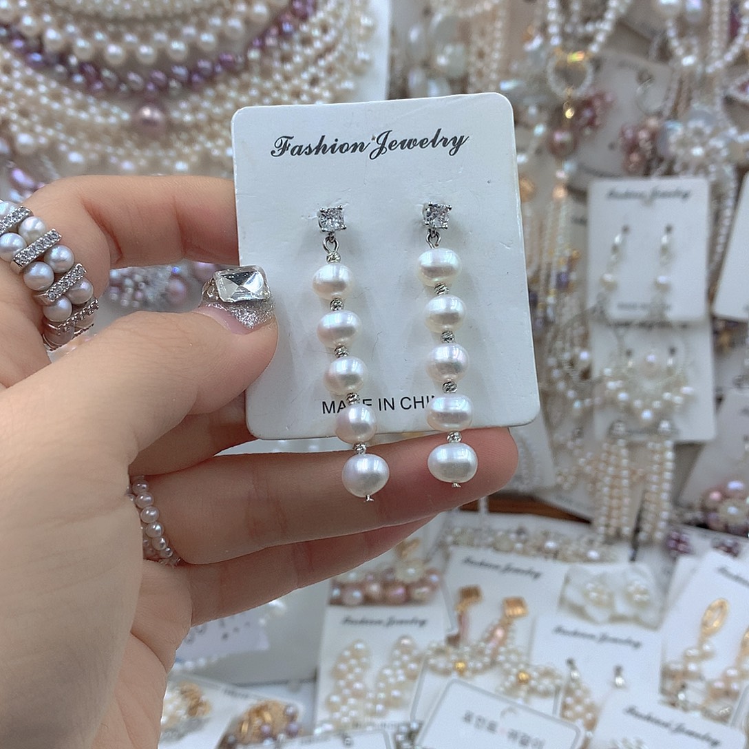 耳饰淡水珍珠银S925镶嵌