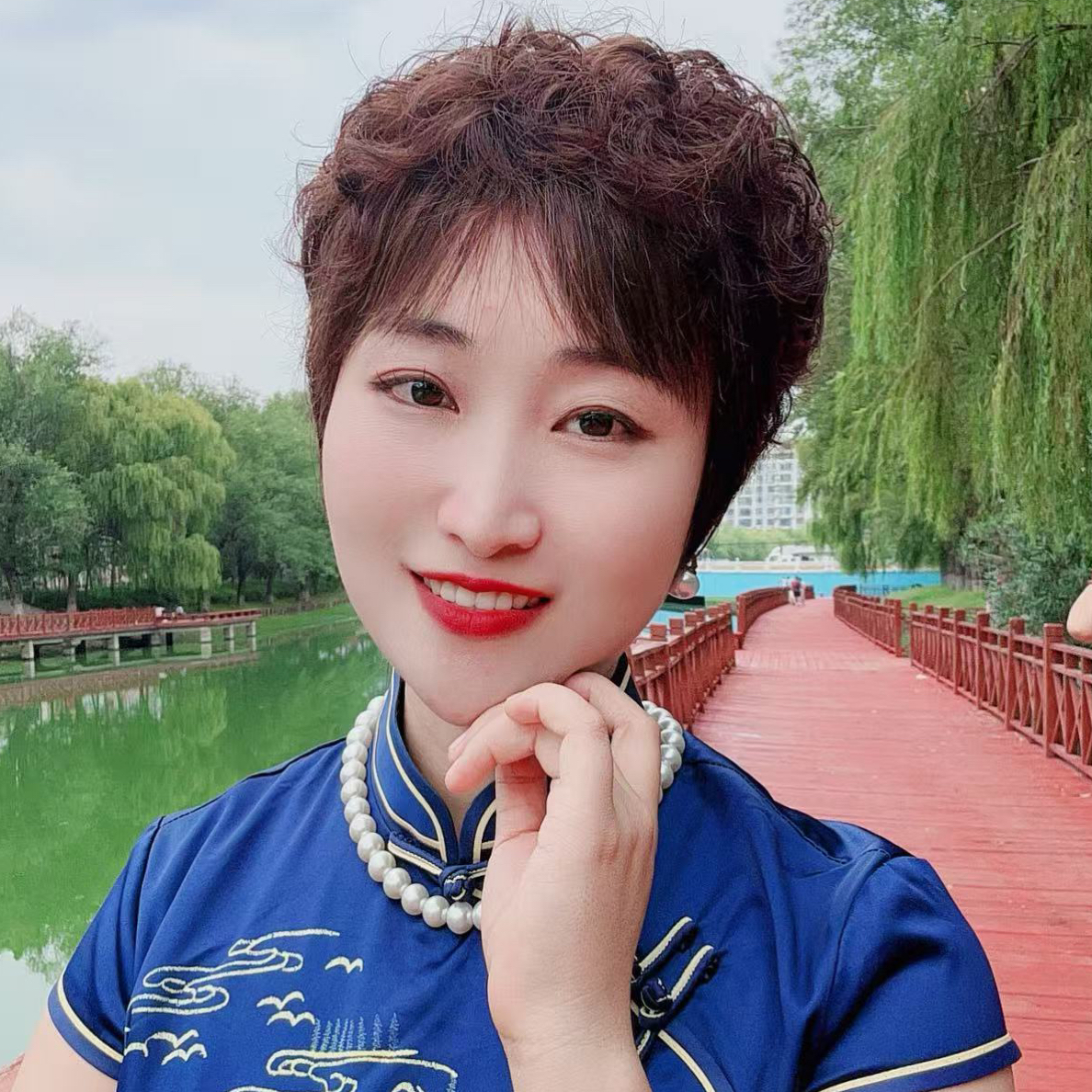 6003全真发轻薄透气卷发头套假发中老年女士适用时尚潮流