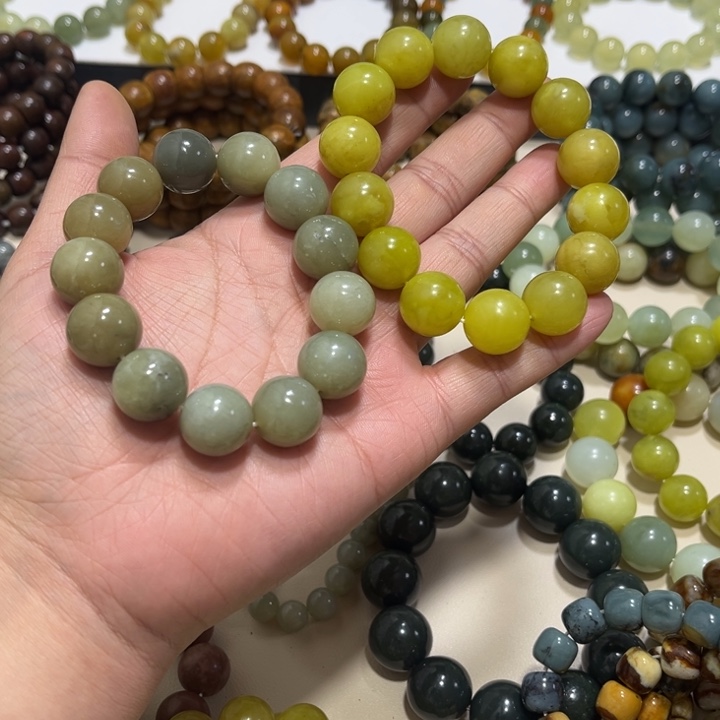 蛇纹石玉未镶嵌手链卡16