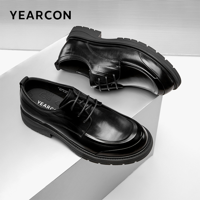 YEARCON/意尔康男鞋新款商务休闲皮鞋高端时尚真皮英伦新郎55526W