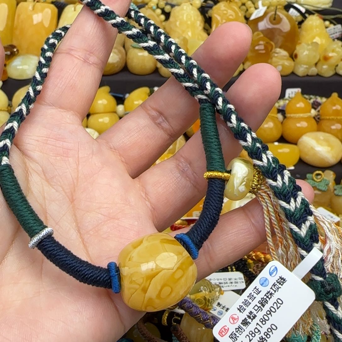 蜜蜡套链未镶嵌原创款蜜蜡锁骨