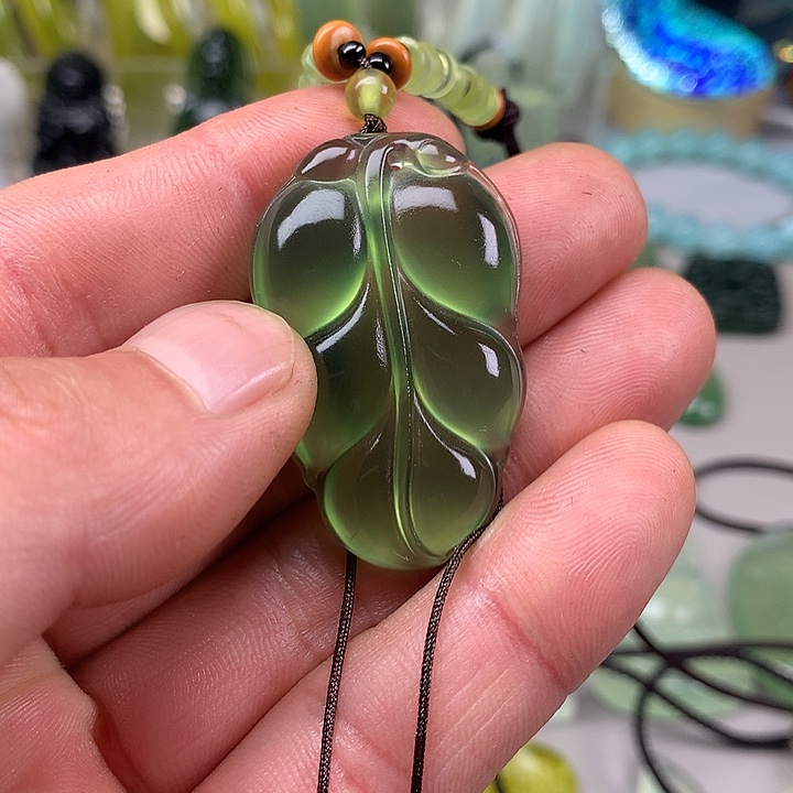 蛇纹石玉挂坠未镶嵌福****ฅ