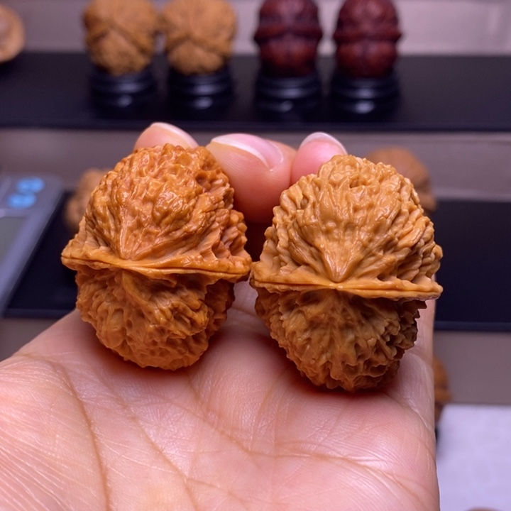 文玩核桃把件珊瑚石45