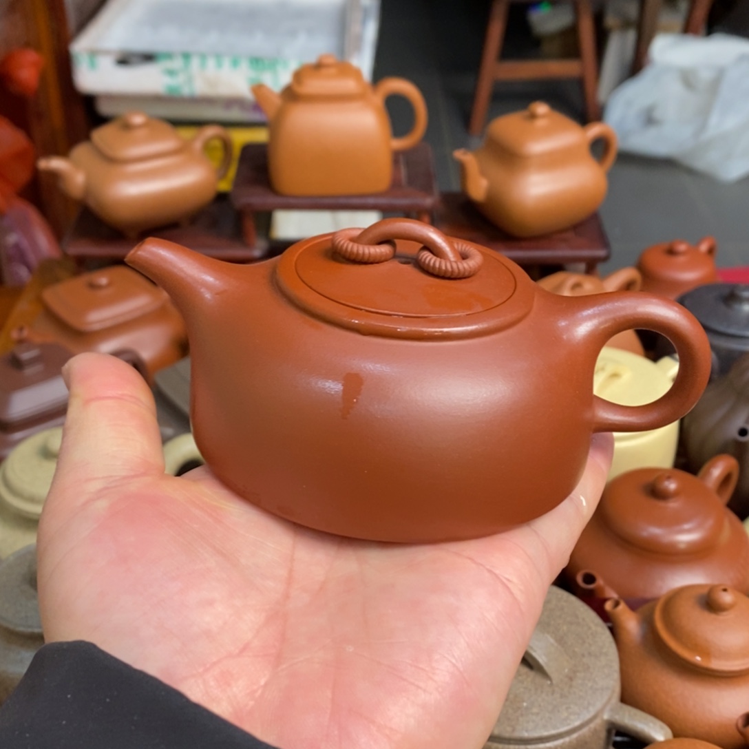 茶壶紫砂紫砂壶红清水双圈