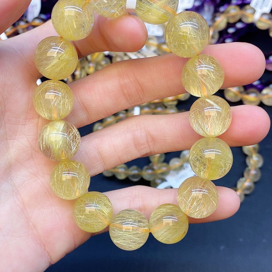 水晶手链未镶嵌21金发14mm