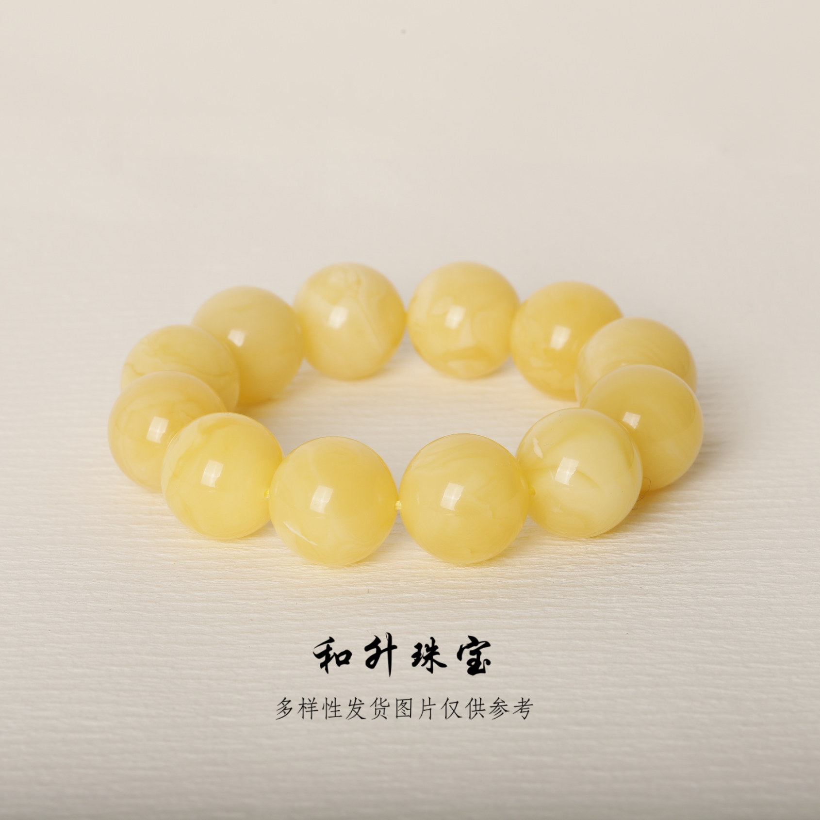 天然原矿俄料蜜蜡圆珠单圈男士手串18+mm