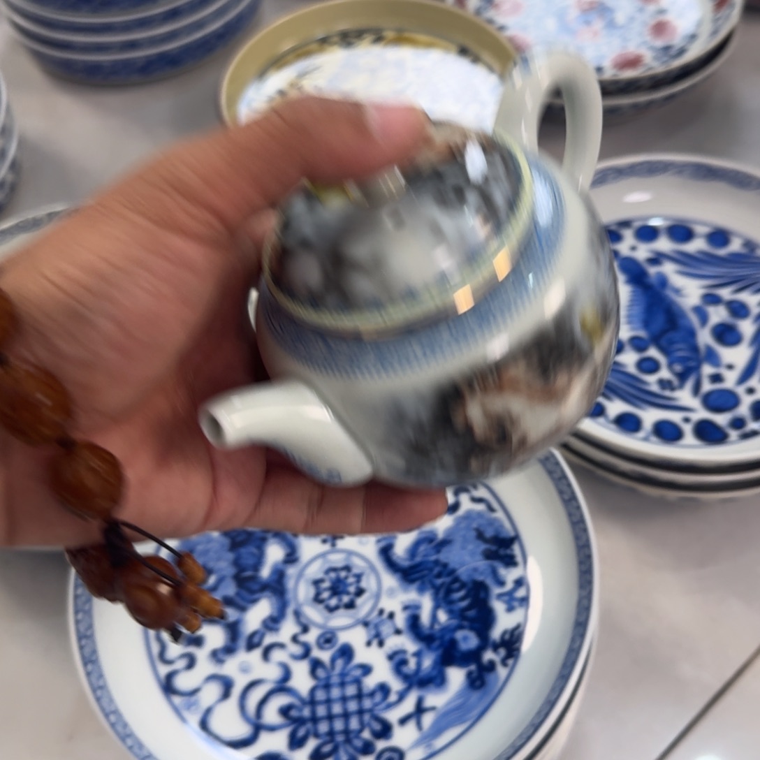 陶摆件梦马壶景德镇