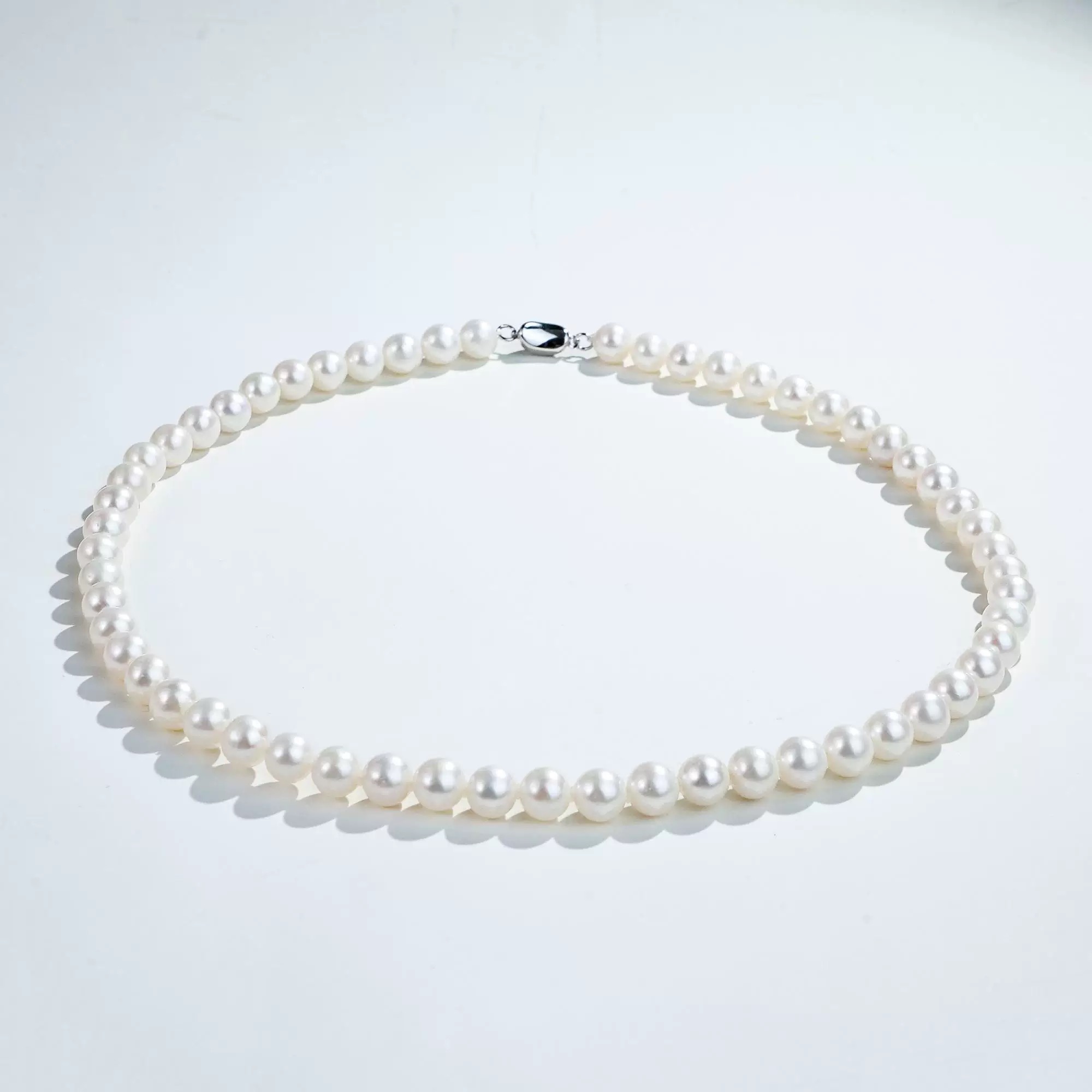 【卷王】淡水无核极强光百搭珍珠项链7-9mm