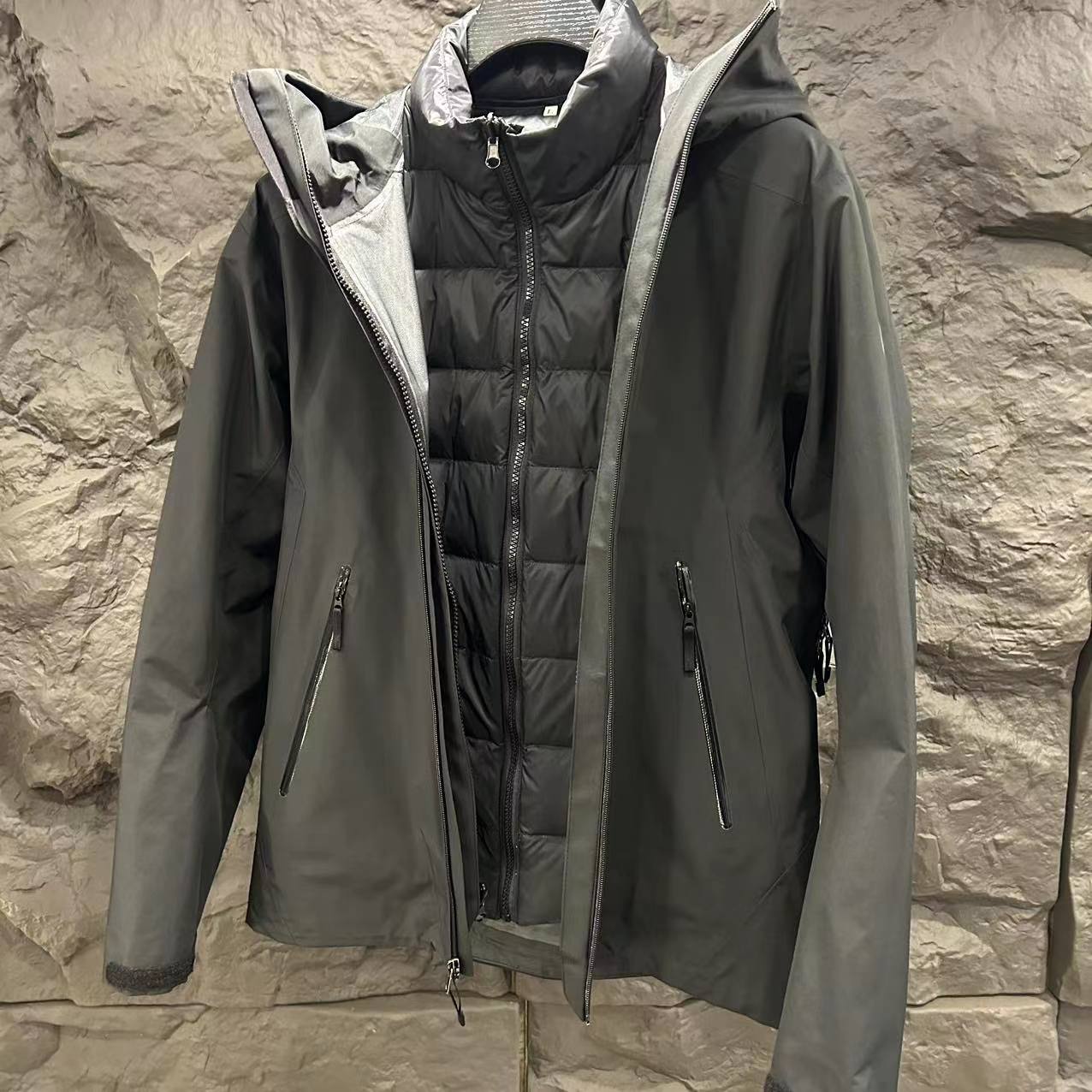 FF-全压胶硬壳三合一冲锋衣男女同款防风防水防刮耐磨